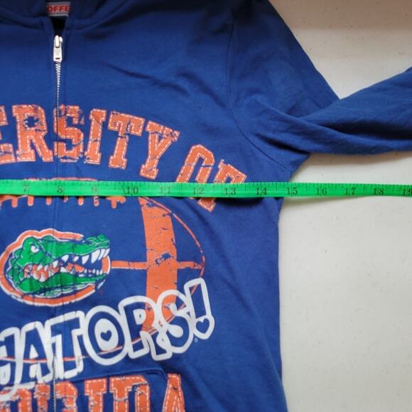University of Florida Go Gators Blue Hooded Basketball Cotton Zip Up Jacket - M - Picture 5 of 7
